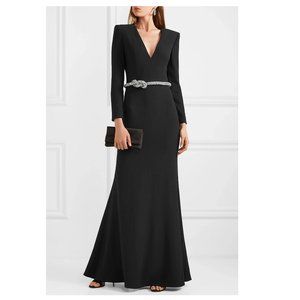 NEW ALEXANDER MCQUEEN Crystal Belted Crepe Gown
